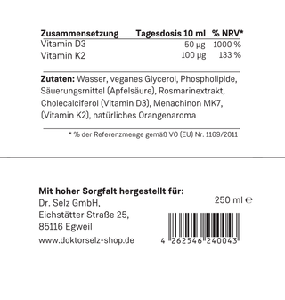 Liposomales Vitamin D3 & K2 MK7